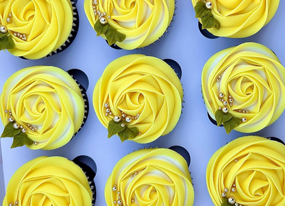 Dozen Rose Swirl Cupcakes
